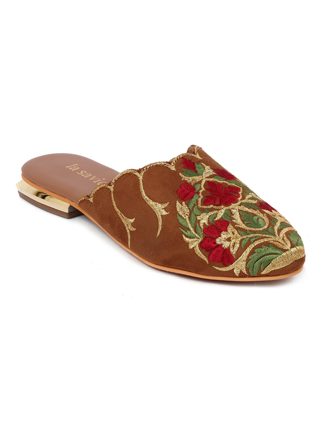 LA SAVIE Flat Sandal Mules For Women Brown