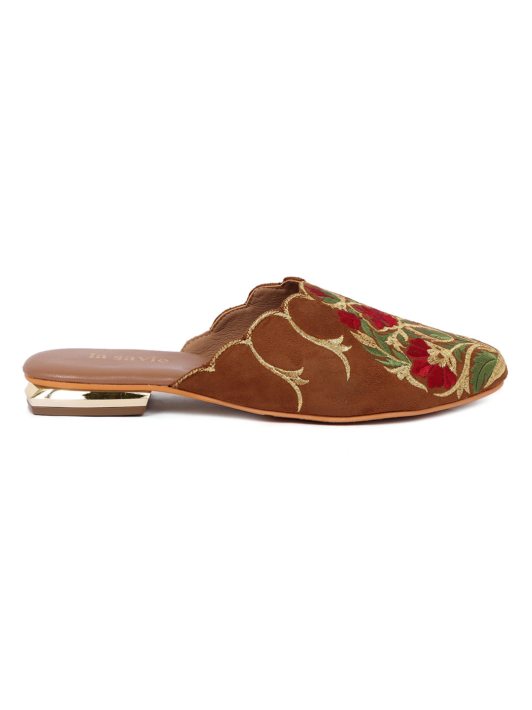 LA SAVIE Flat Sandal Mules For Women Brown