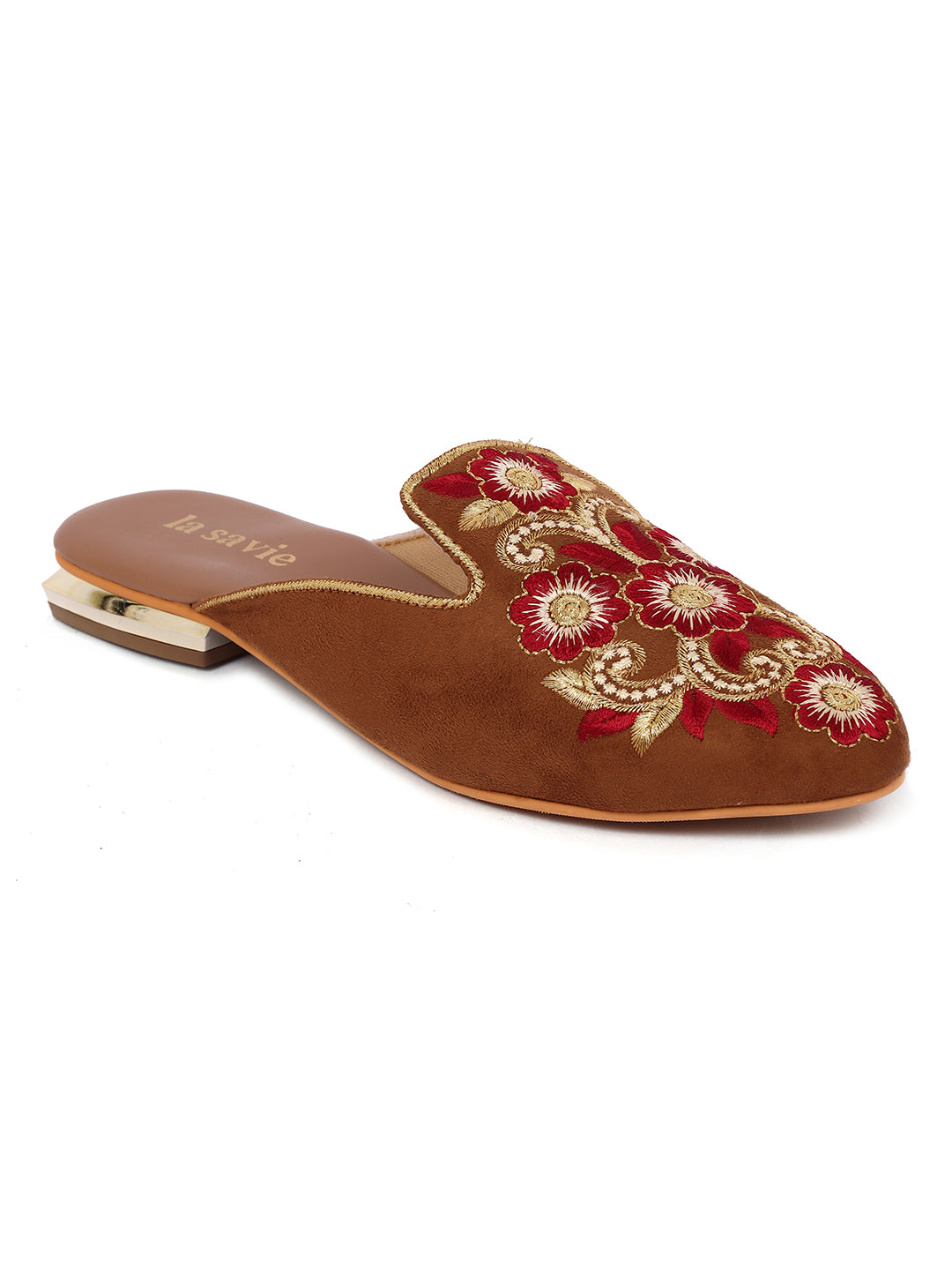 LA SAVIE Flat Sandal Mules For Women Brown