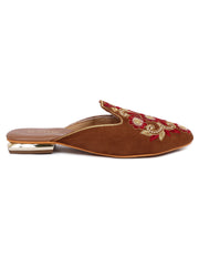 LA SAVIE Flat Sandal Mules For Women Brown