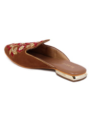 LA SAVIE Flat Sandal Mules For Women Brown