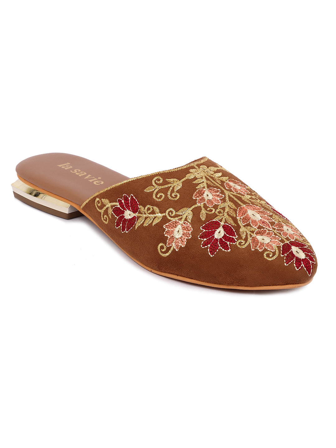 LA SAVIE Flat Sandal Mules For Women Brown