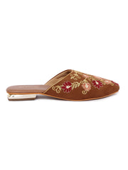 LA SAVIE Flat Sandal Mules For Women Brown