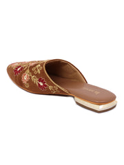 LA SAVIE Flat Sandal Mules For Women Brown