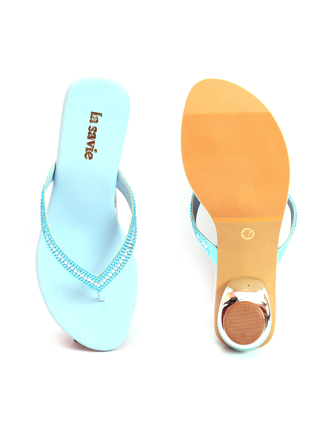 LA SAVIE Women Blue Flats Fashion Sandal