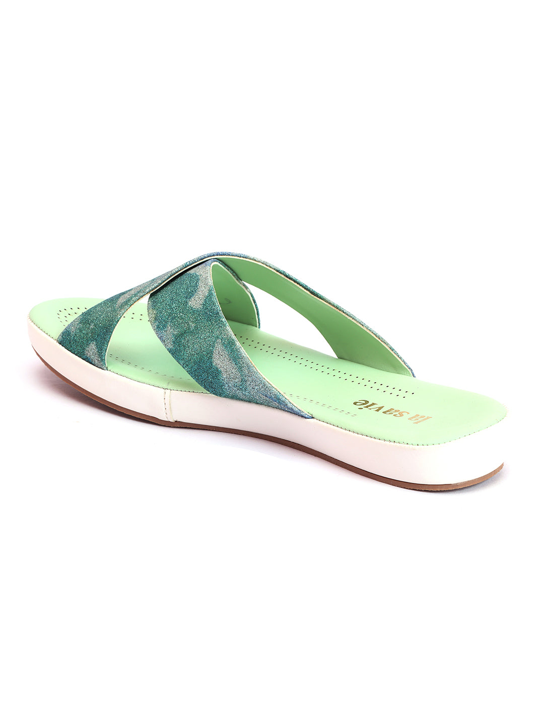 LA SAVIE Women Green Flats Fashion Sandal