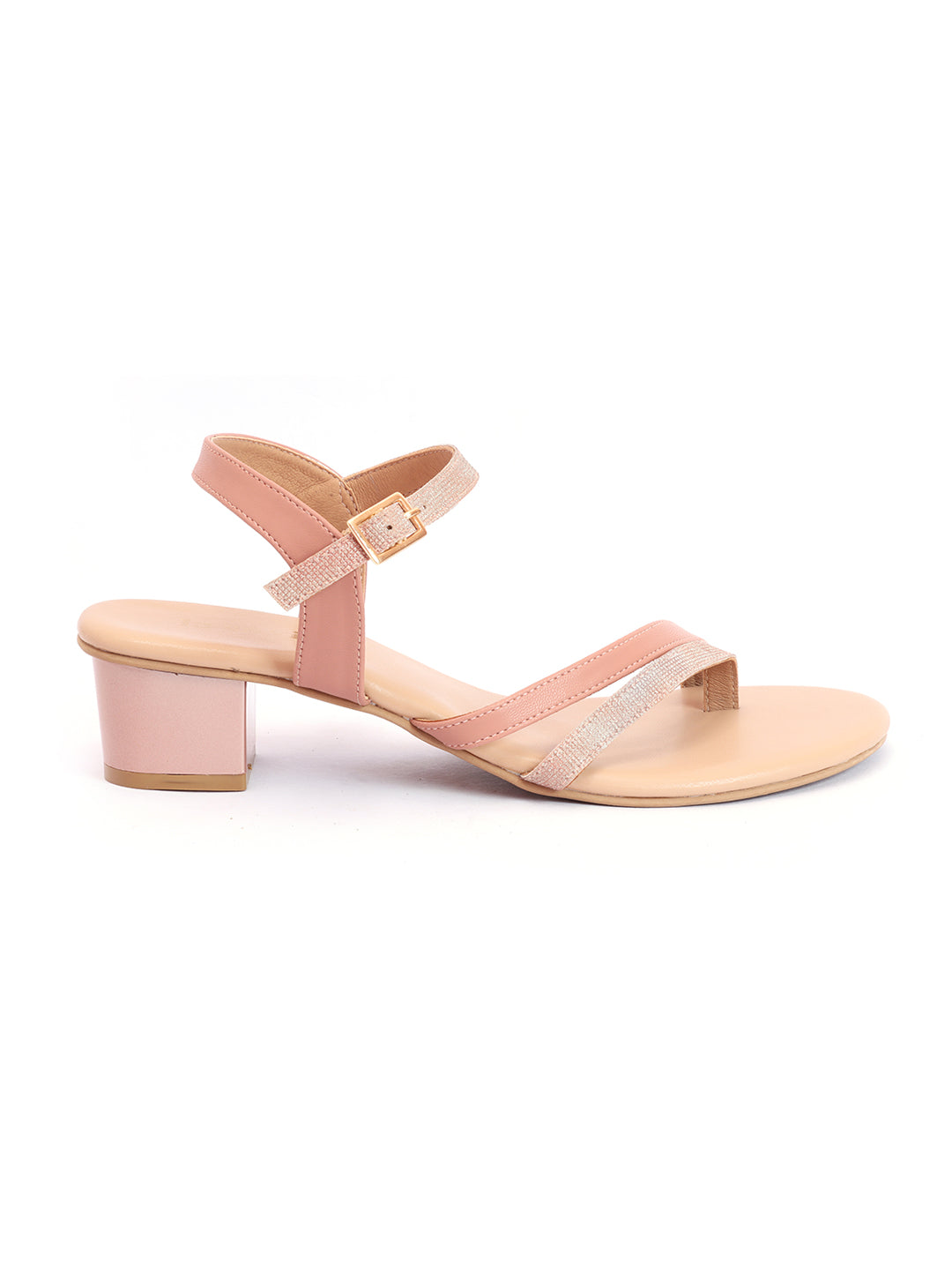 LA SAVIE Embellished Strapped Party Heeled Sandals, Pink