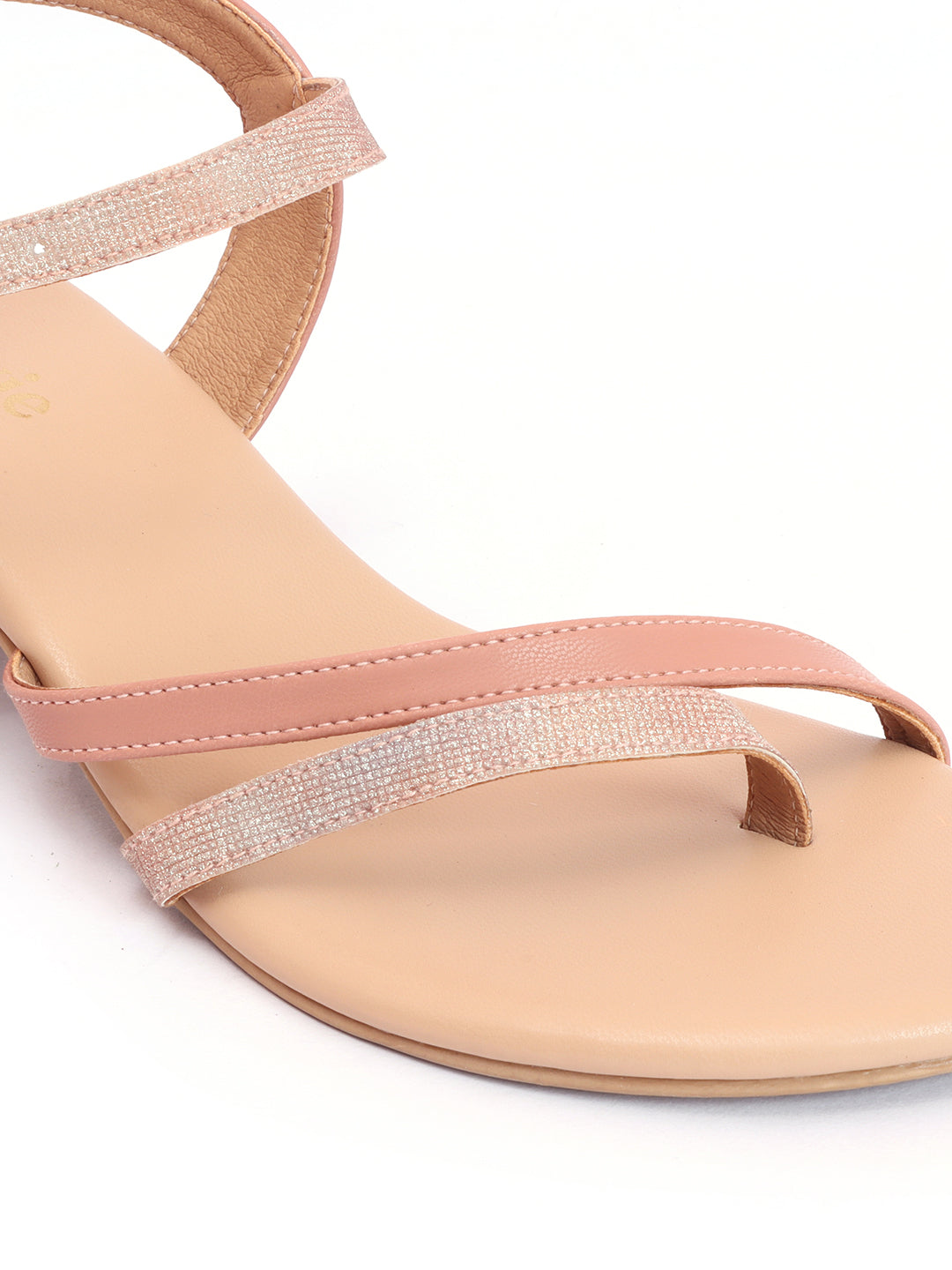 LA SAVIE Embellished Strapped Party Heeled Sandals, Pink