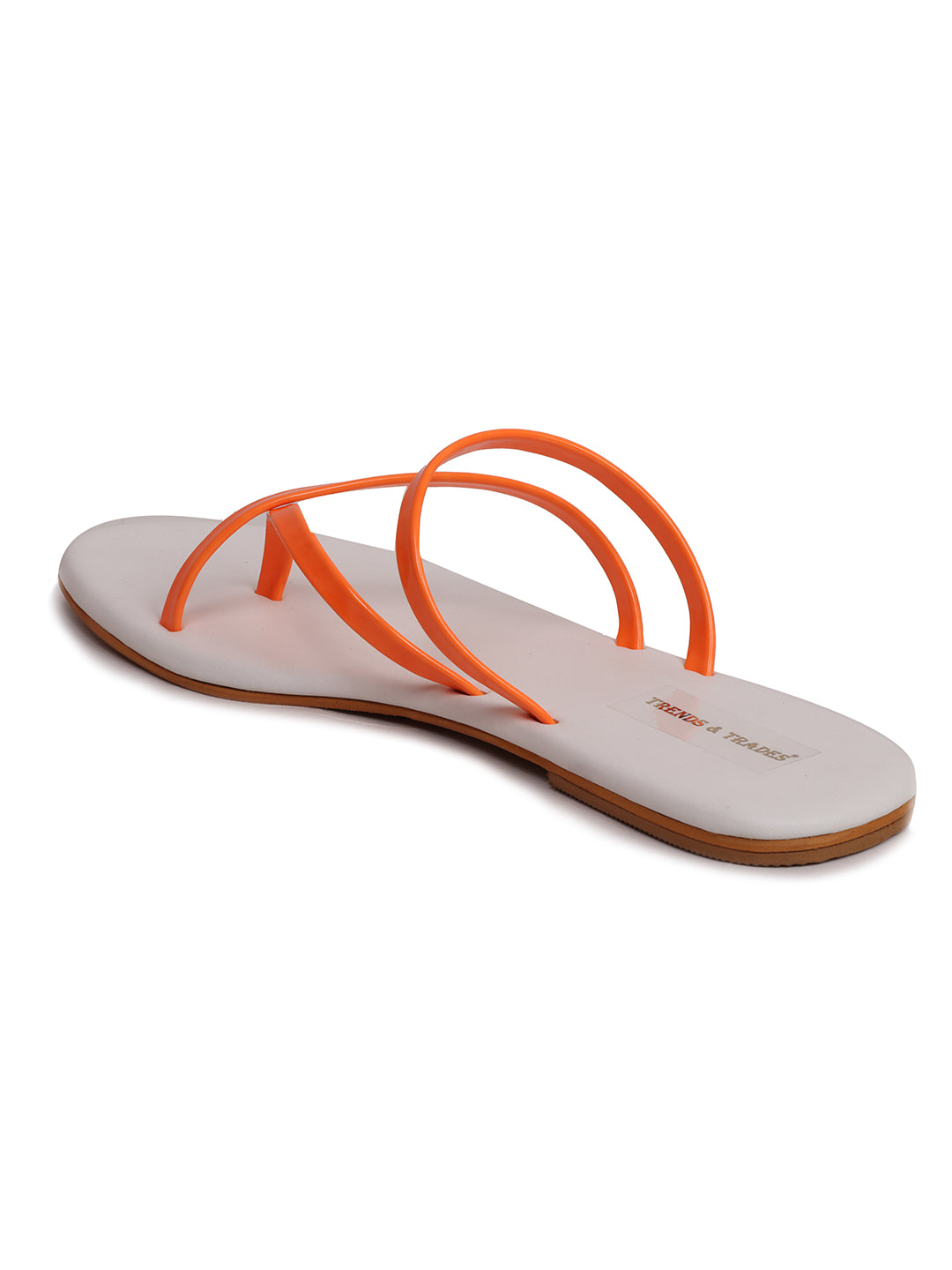 Trends & Trades Self Design Flats Casual Sandal For Women Orange