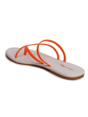 Trends & Trades Self Design Flats Casual Sandal For Women Orange