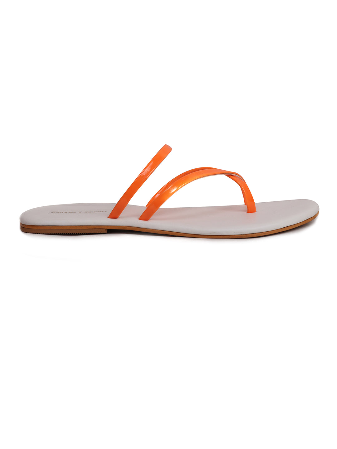 Trends & Trades Self Design Flats Casual Sandal For Women Orange