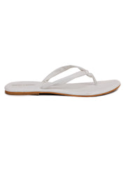 Trends & Trades Self Design Flats Casual Sandal For Women White