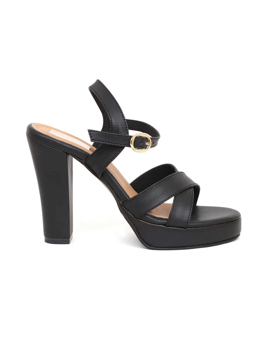 Trends And Trades Block Heel Sandal For Women Black