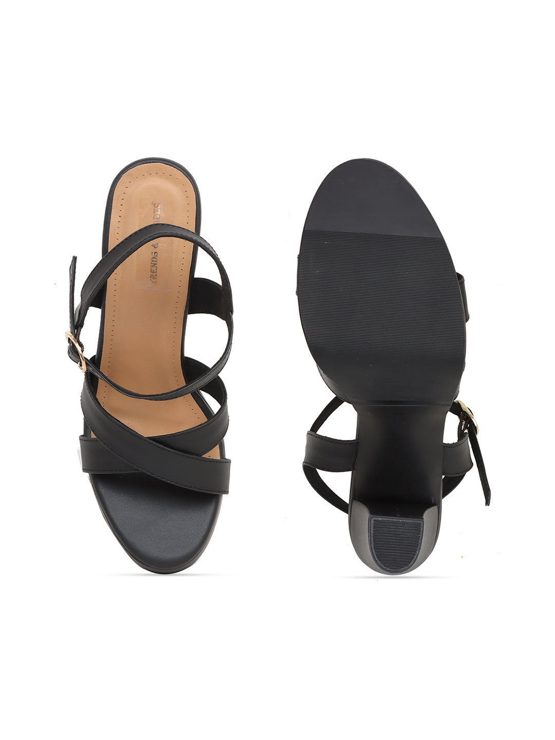 Trends And Trades Block Heel Sandal For Women Black