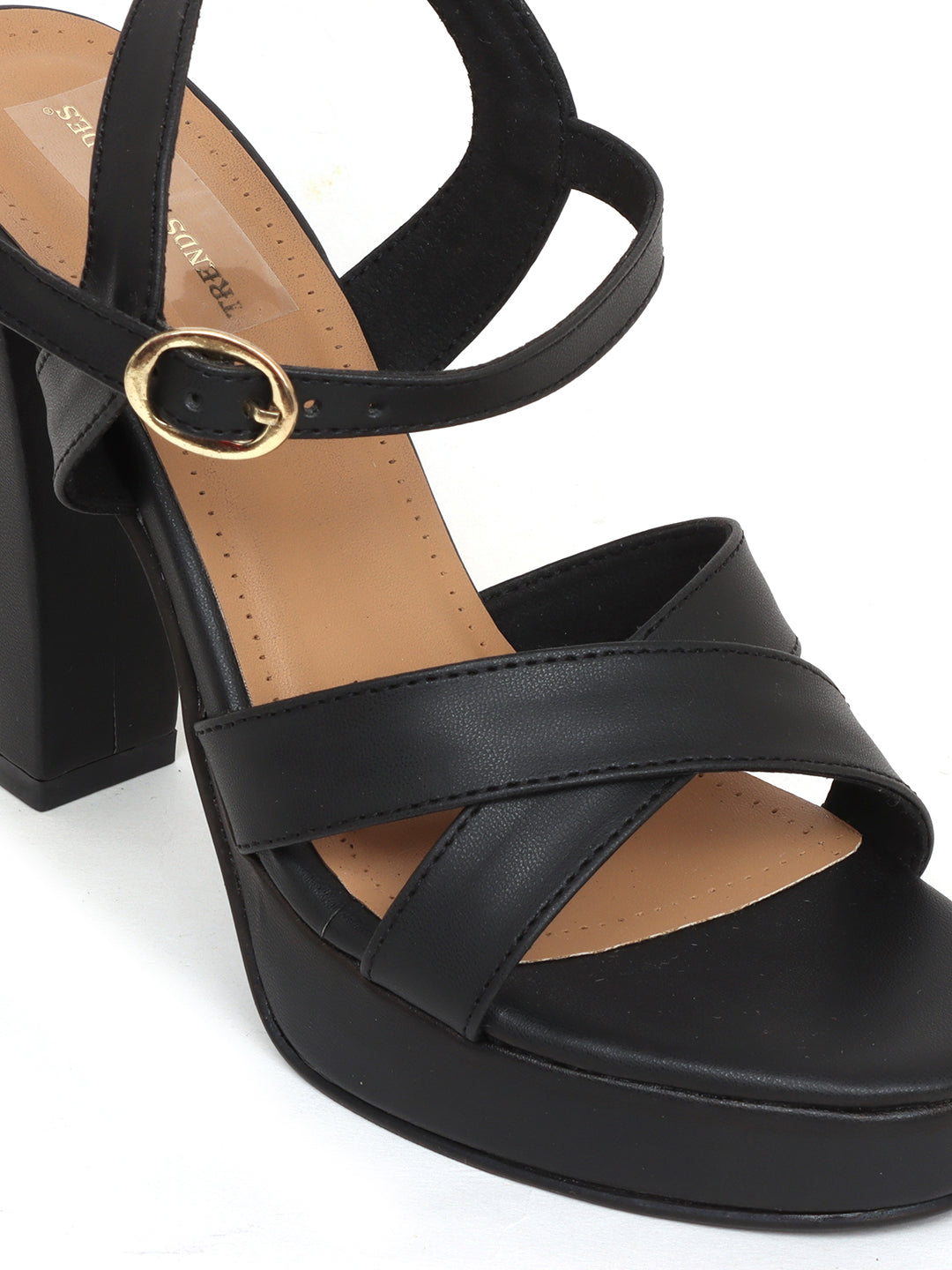 Trends And Trades Block Heel Sandal For Women Black