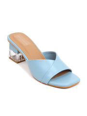 Trends And Trades Block Heel Sandal For Women Blue