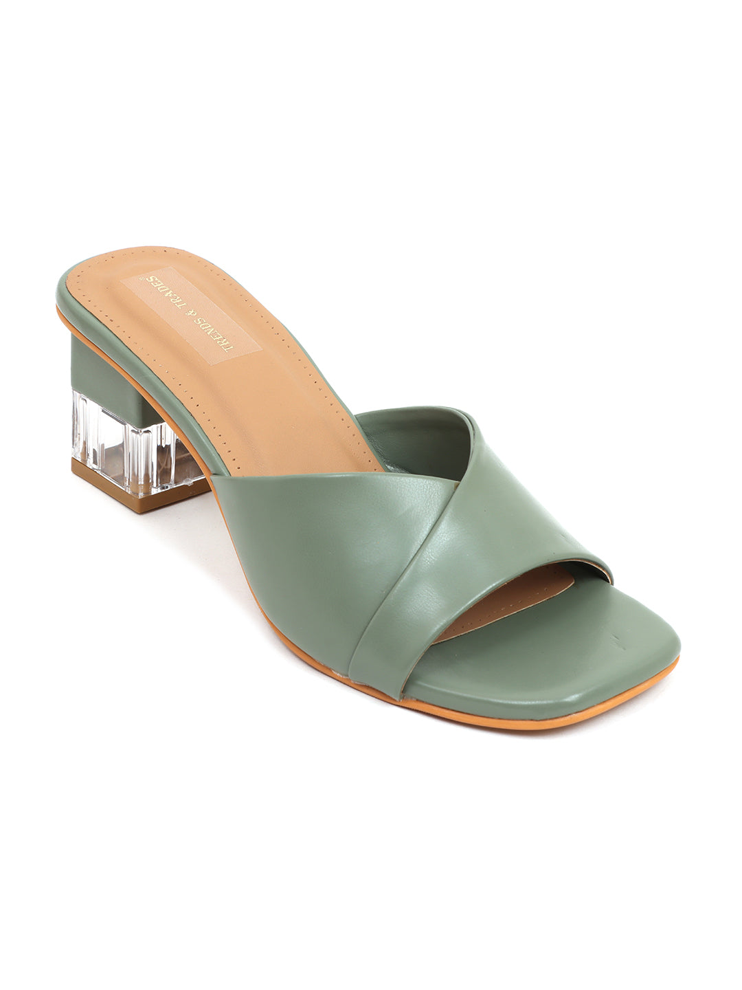 Trends And Trades Block Heel Sandal For Women Green