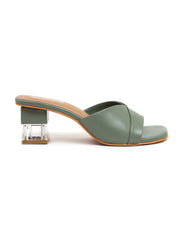 Trends And Trades Block Heel Sandal For Women Green