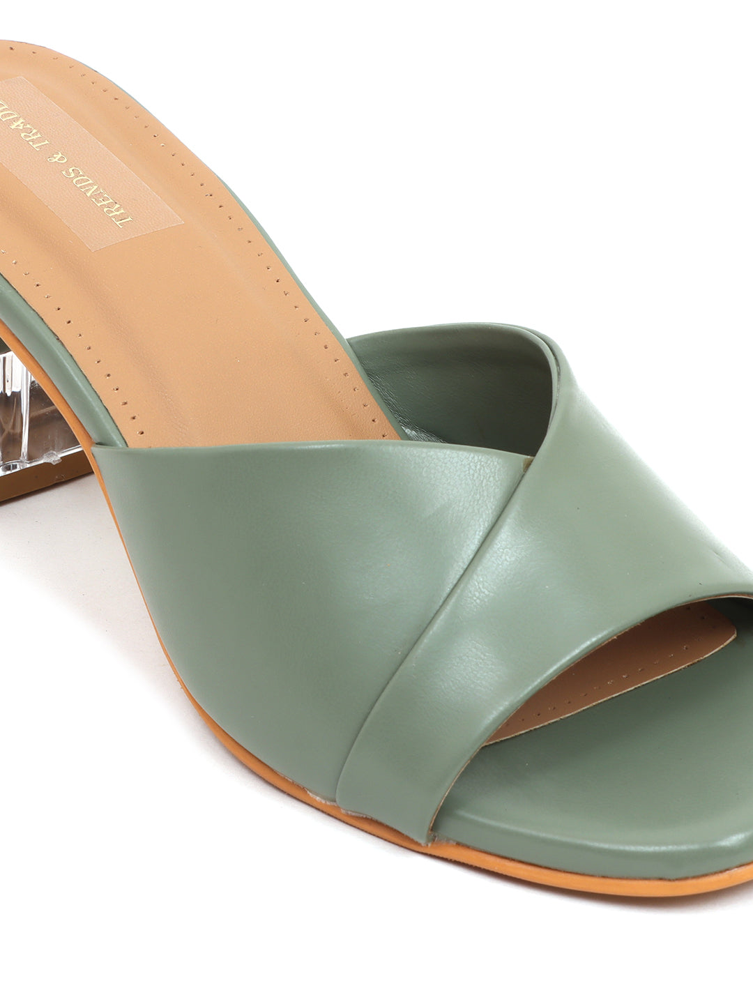 Trends And Trades Block Heel Sandal For Women Green