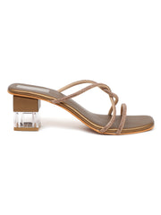 Trends And Trades Block Heel Sandal For Women Brown