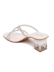 Trends And Trades Block Heel Sandal For Women White