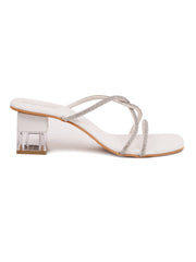 Trends And Trades Block Heel Sandal For Women White