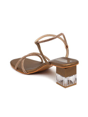 Trends And Trades Block Heel Sandal For Women Brown