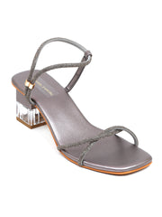 Trends And Trades Block Heel Sandal For Women Grey