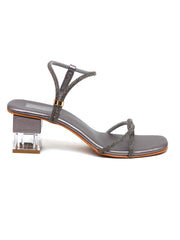 Trends And Trades Block Heel Sandal For Women Grey