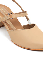 Trends And Trades Block Heel Sandal For Women Beige