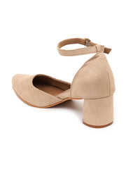 Trends And Trades Block Heel Sandal For Women Beige