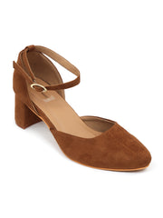 Trends And Trades Block Heel Sandal For Women Brown