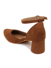 Trends And Trades Block Heel Sandal For Women Brown