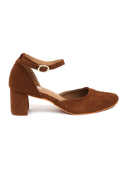 Trends And Trades Block Heel Sandal For Women Brown